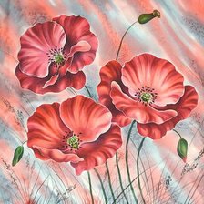 Схема вышивки «Маки»