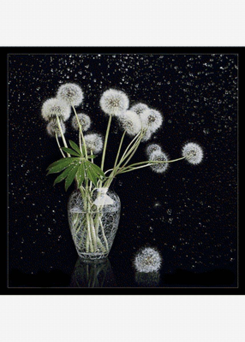 Одуванчики - цветы в вазе - предпросмотр