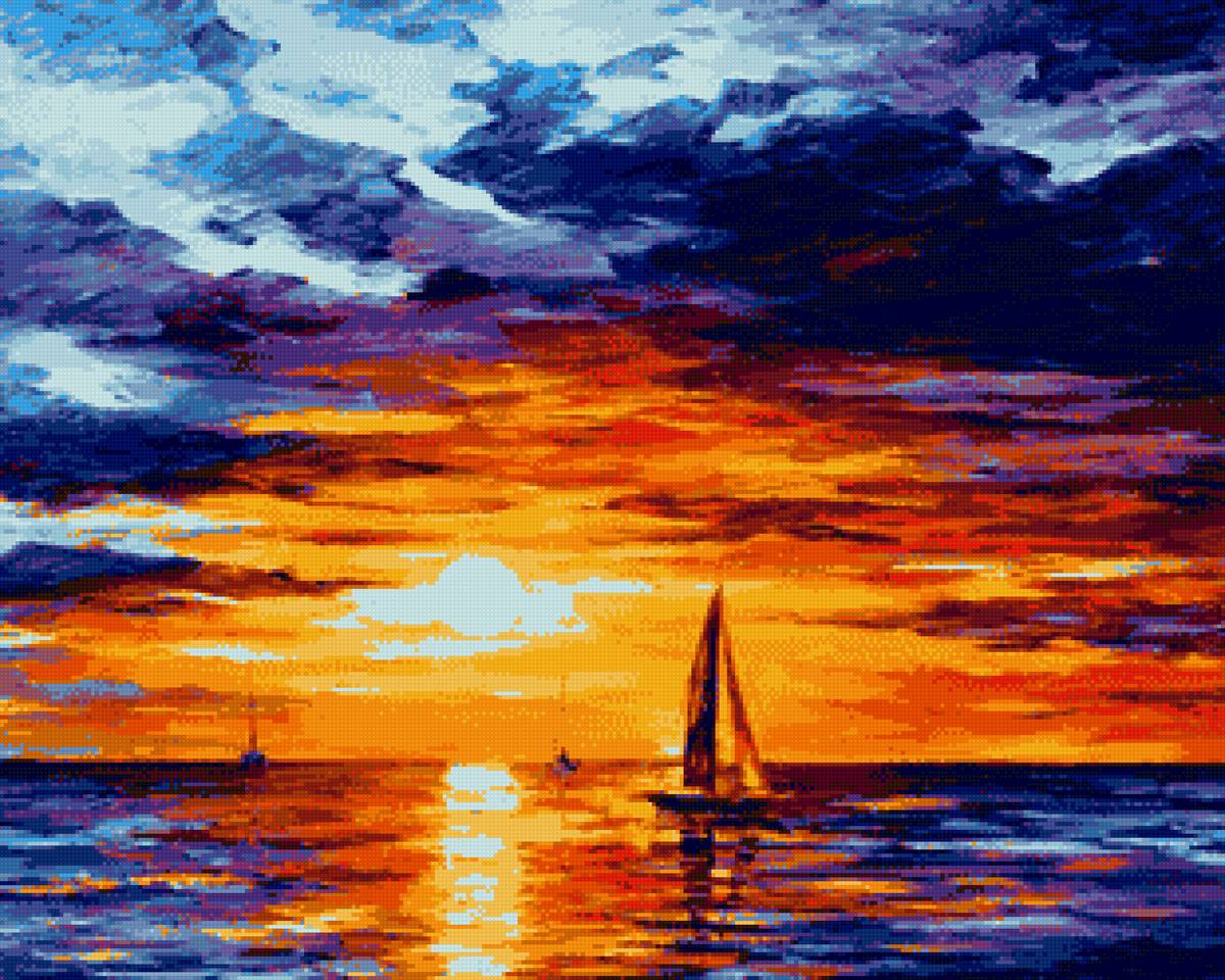 акварель на море - предпросмотр