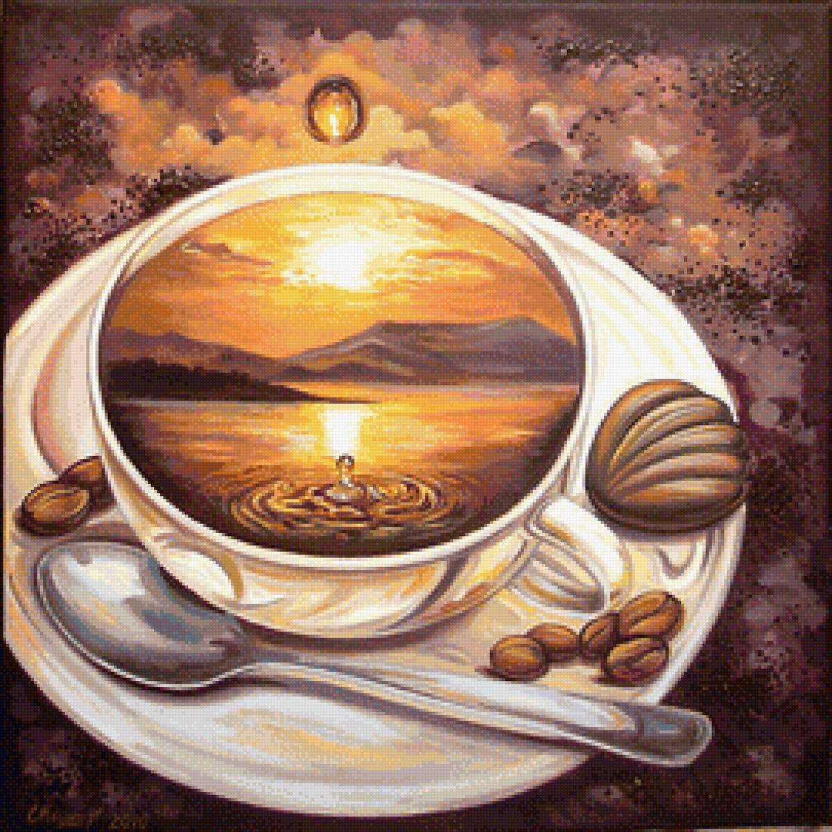 чашка кофе от Снежаны Каширской - закат, кофе, чашка - предпросмотр