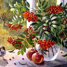 Схема вышивки «красная рябина»