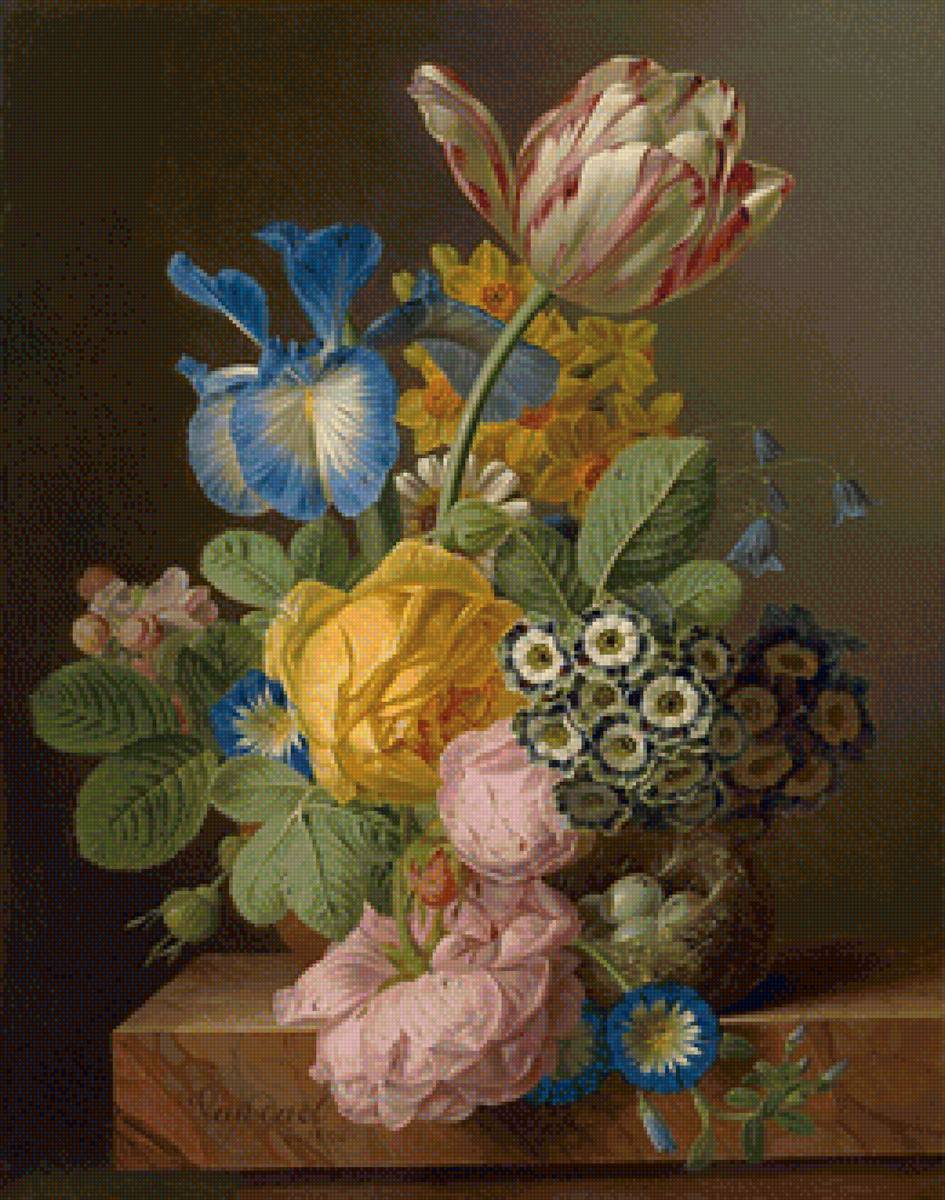 Натюрморт с цветами - натюрморт, цветы, живопись - предпросмотр