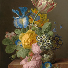 Схема вышивки «Натюрморт с цветами»