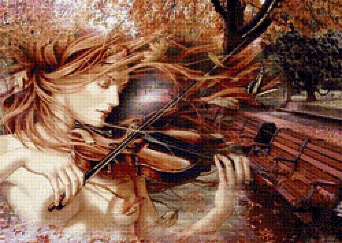 Осенний вальс - осень, скрипка, листья - предпросмотр