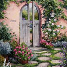 Схема вышивки «Дворик»