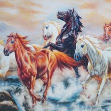 Схема вышивки «Кони»