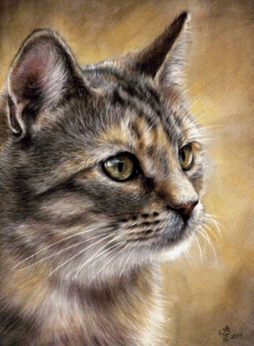 Котик - кот, кошка, рисунок, портрет, арт - предпросмотр