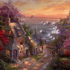 Схема вышивки «Улочка к морю»