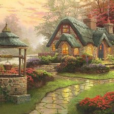 Схема вышивки «Домик в лесу»