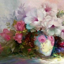 Схема вышивки «Цветы в вазе»