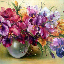 Схема вышивки «Акварельные ирисы»