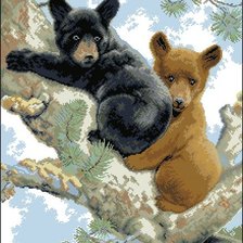 Схема вышивки «медвежата»