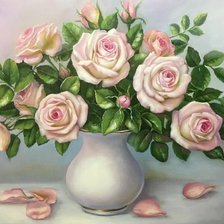Схема вышивки «Розы в вазе»
