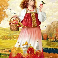 Схема вышивки «девушка осень»