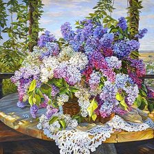 Схема вышивки «сирень в саду»