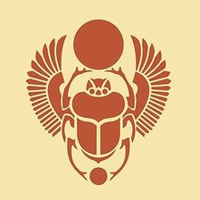 Схема вышивки «Скарабей монохром»