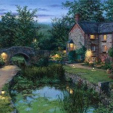 Схема вышивки «вечером на даче»