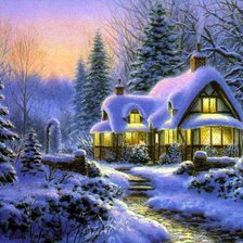 Схема вышивки «свет в окнах»