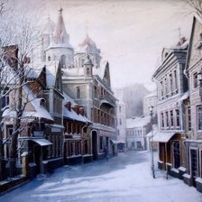 Схема вышивки «зимние улочки»