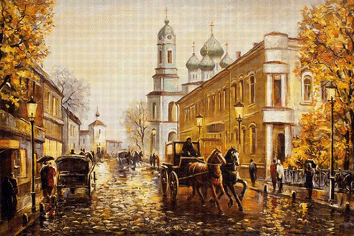 прогулка в карете - карета, прогулка, улица, город - предпросмотр