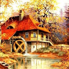 Схема вышивки «старая мельница»