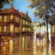 Схема вышивки «огни старого города»