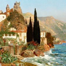 Схема вышивки «побережье италии»
