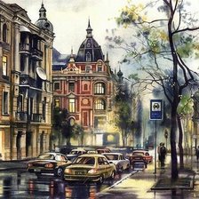 Схема вышивки «городской пейзаж»