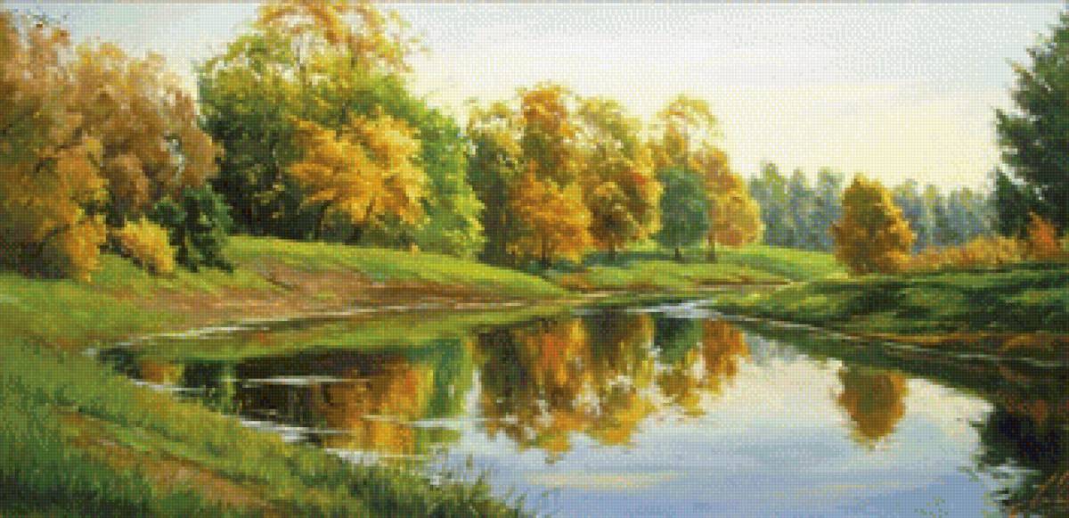 ранняя осень - вода . осень, лес - предпросмотр