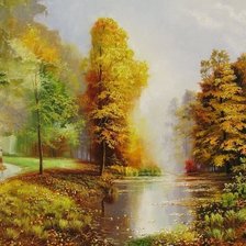 Схема вышивки «осень в парке»