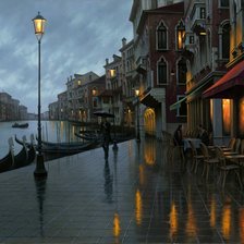 Схема вышивки «вечерняя набережная»