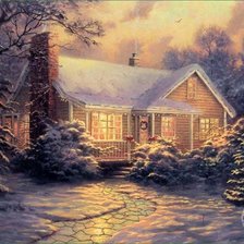 Схема вышивки «свет в окнах»