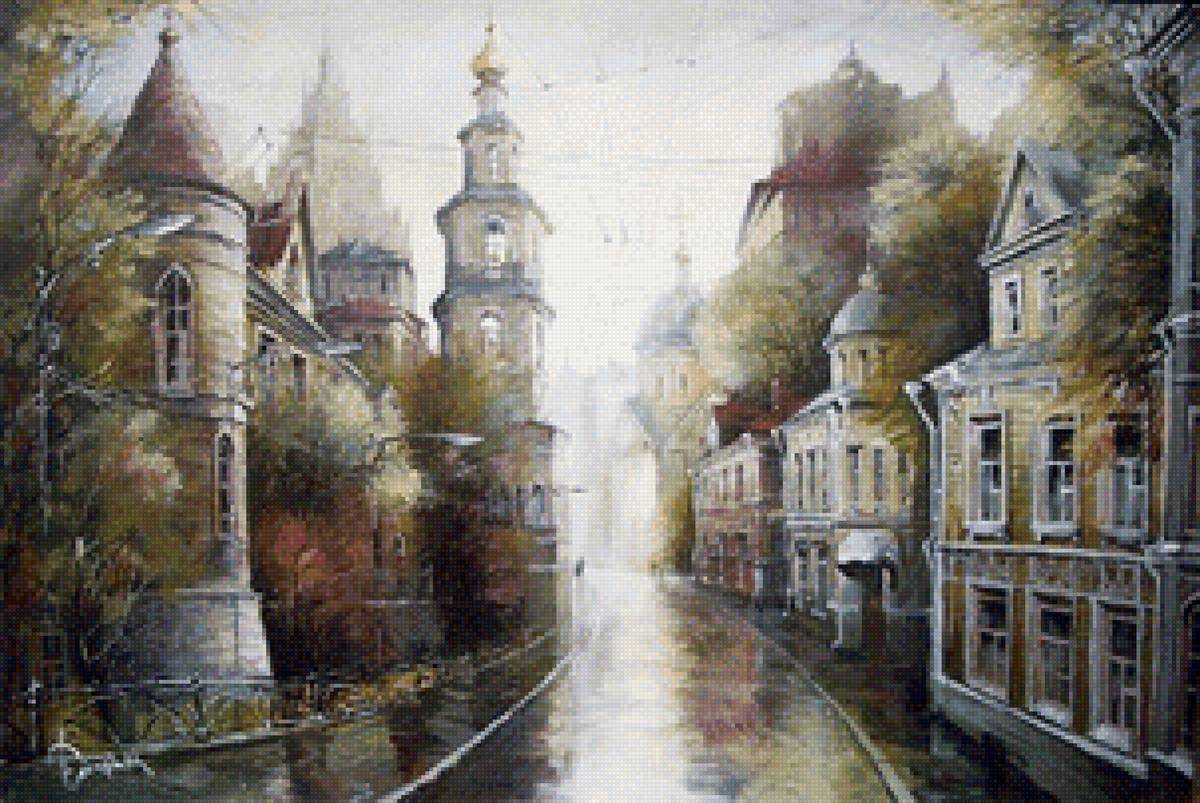 старая москва - собор, город, башня - предпросмотр