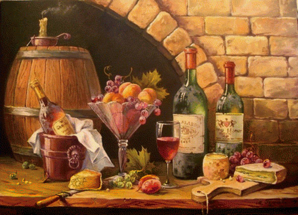 старое вино - фрукты, боченок, вино - предпросмотр