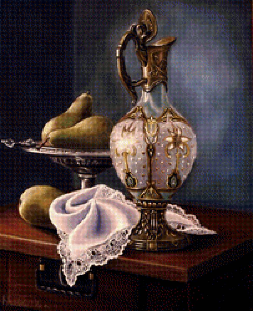 кувшин - натюрморт, фрукты - предпросмотр