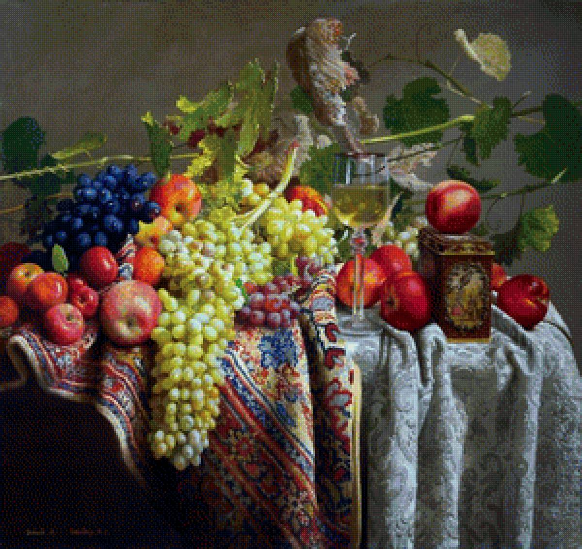 старинный натюрморт - натюрморт, фрукты - предпросмотр