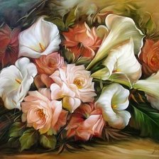 Схема вышивки «букет под старину»