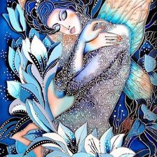 Схема вышивки «голубой витраж»