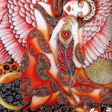 Схема вышивки «красный витраж»