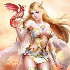 Схема вышивки «эльфийка и дракончик»