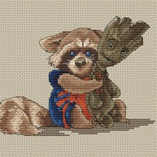 Схема вышивки «Ракета и Грут»