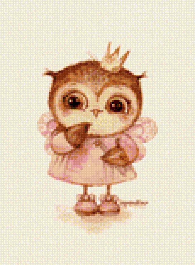 Совушка принцесса - милые совы, сова, срвы, совята, принцесса - предпросмотр