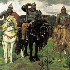 Схема вышивки «Три богатыря»