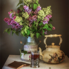 Схема вышивки «Столик с цветами»