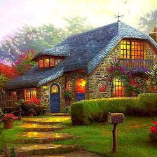 Схема вышивки «красивый дом»