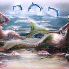 Схема вышивки «Две русалки»