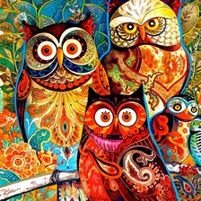 Схема вышивки «Совушки»