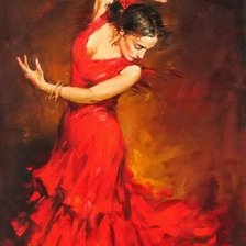 Схема вышивки «фламенко»