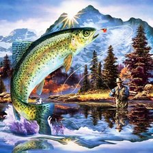 Схема вышивки «рыбалка»