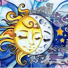 Схема вышивки «солнце и луна»